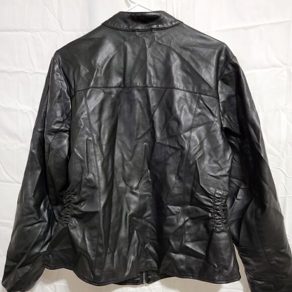 Baccini black leather coat - Picture 2 of 3